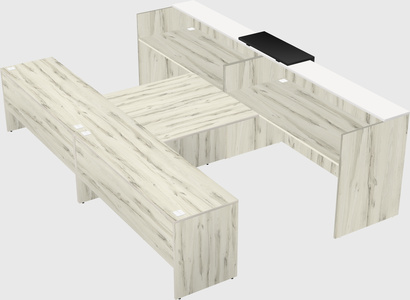 Shared u-shaped reception desks