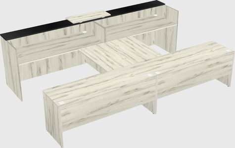 Shared u-shaped reception desks