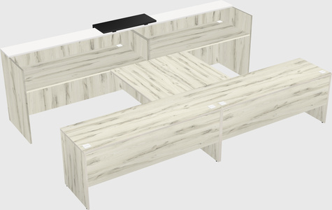 Shared u-shaped reception desks