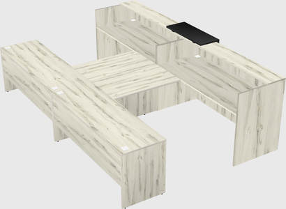 Shared u-shaped reception desks
