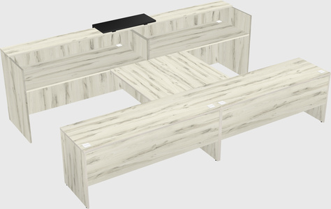 Shared u-shaped reception desks