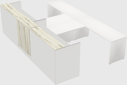 Shared u-shaped reception desks