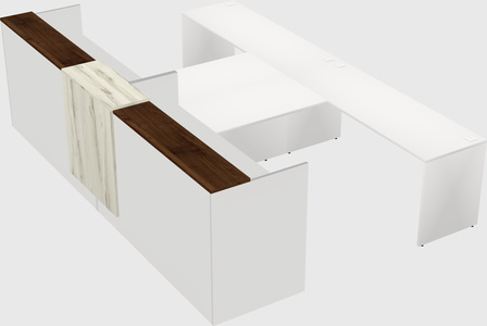 Shared u-shaped reception desks
