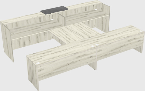 Shared u-shaped reception desks