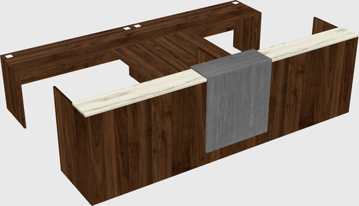 Shared u-shaped reception desks
