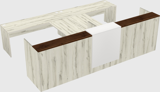 Shared u-shaped reception desks