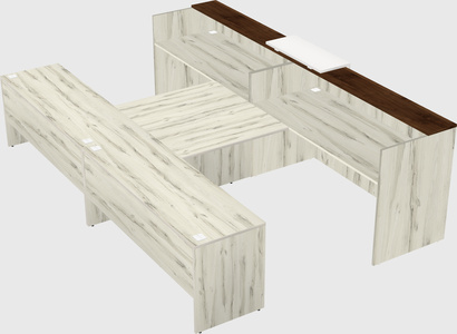 Shared u-shaped reception desks