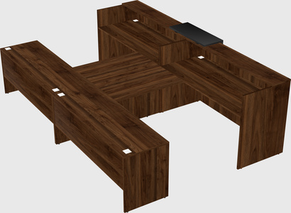 Shared u-shaped reception desks
