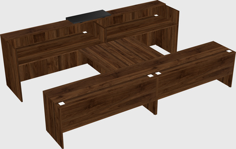 Shared u-shaped reception desks