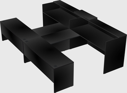 Shared u-shaped reception desks