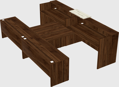 Shared u-shaped reception desks