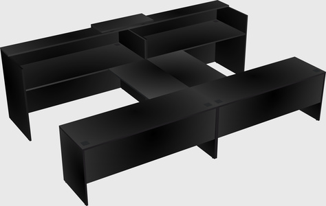 Shared u-shaped reception desks