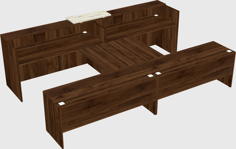 Shared u-shaped reception desks