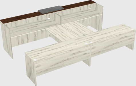 Shared u-shaped reception desks