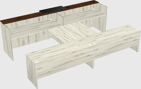 Shared u-shaped reception desks