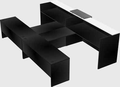 Shared u-shaped reception desks