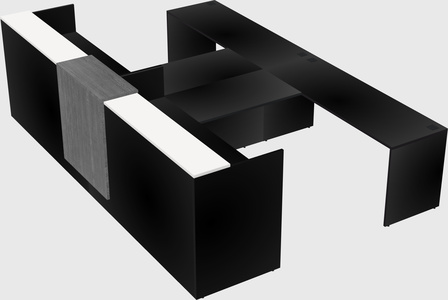 Shared u-shaped reception desks
