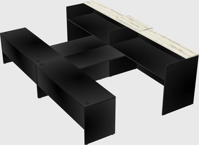 Shared u-shaped reception desks