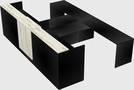 Shared u-shaped reception desks