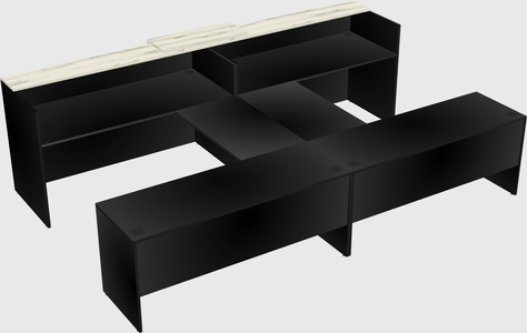 Shared u-shaped reception desks