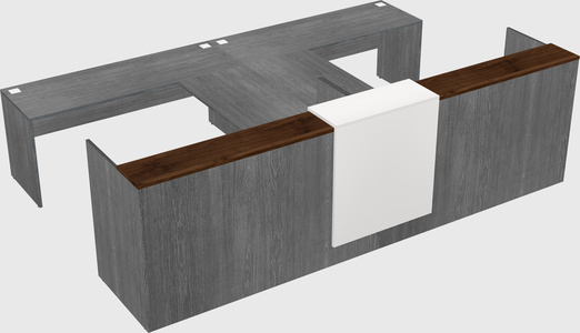 Shared u-shaped reception desks
