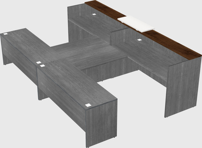 Shared u-shaped reception desks