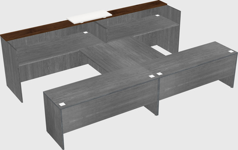 Shared u-shaped reception desks