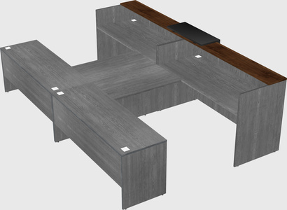 Shared u-shaped reception desks