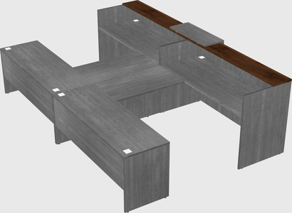 Shared u-shaped reception desks