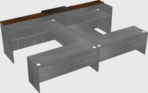 Shared u-shaped reception desks