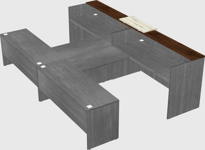 Shared u-shaped reception desks
