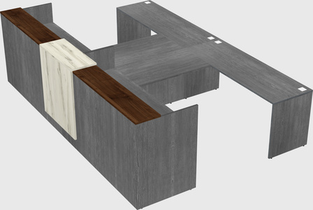 Shared u-shaped reception desks