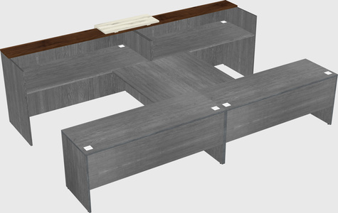 Shared u-shaped reception desks
