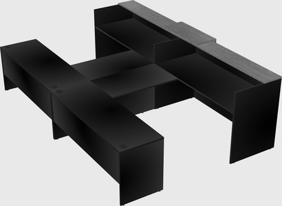 Shared u-shaped reception desks