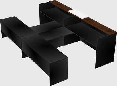 Shared u-shaped reception desks