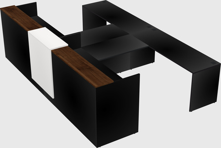 Shared u-shaped reception desks