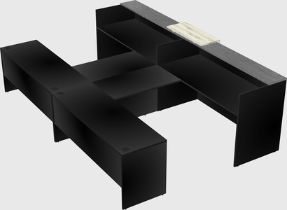 Shared u-shaped reception desks