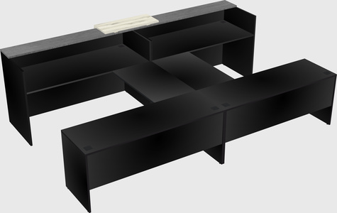Shared u-shaped reception desks