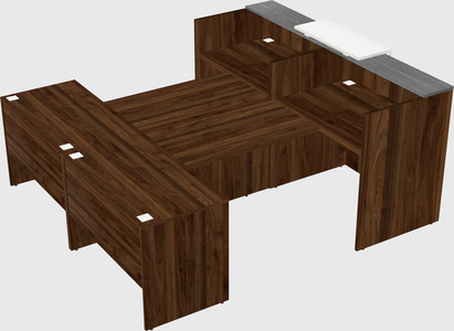 Shared u-shaped reception desks