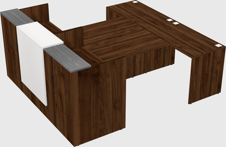 Shared u-shaped reception desks