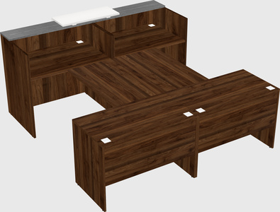Shared u-shaped reception desks