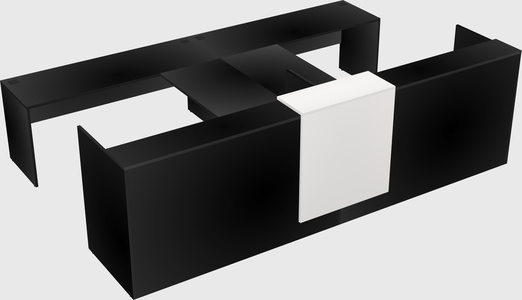 Shared u-shaped reception desks