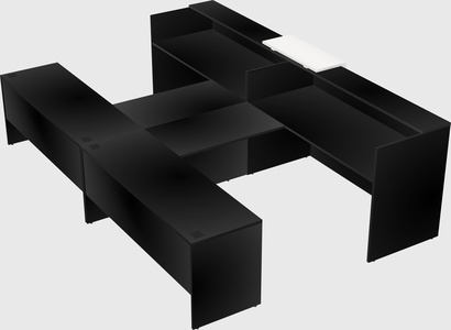Shared u-shaped reception desks
