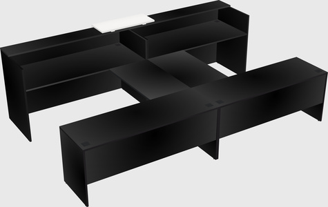 Shared u-shaped reception desks