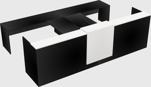 Shared u-shaped reception desks