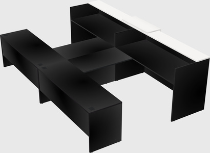 Shared u-shaped reception desks