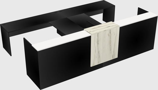 Shared u-shaped reception desks