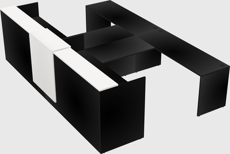 Shared u-shaped reception desks