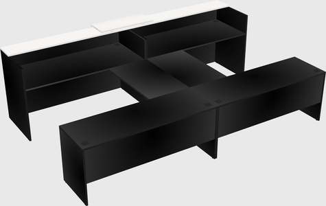 Shared u-shaped reception desks