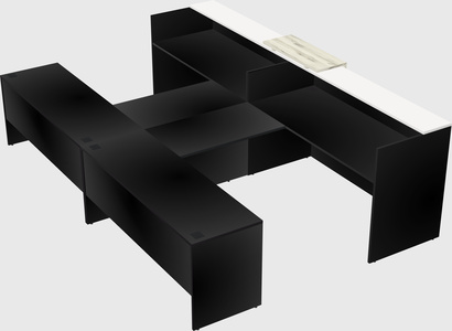 Shared u-shaped reception desks